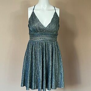 Elegant Blue Shimmer Dress Sz XS